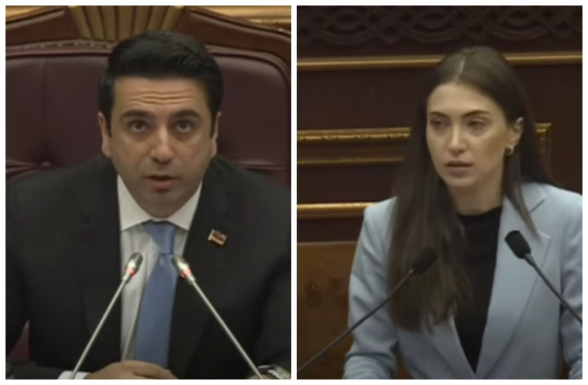 Կապիտուլյանտ Նիկոլ արտահայտության համար Աննա Մկրտչյանին Ալեն Սիմոնյանը հեռացրեց նիստերի դահլիճից (տեսանյութ)